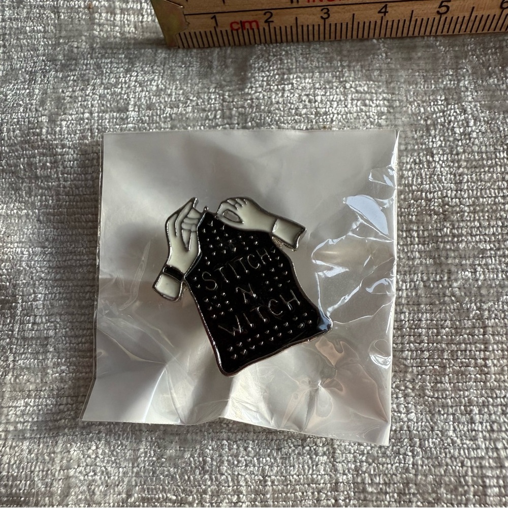 Stitch ‘N Witch Enamel Pin Black Witchy Sewing Craft Pin NWT